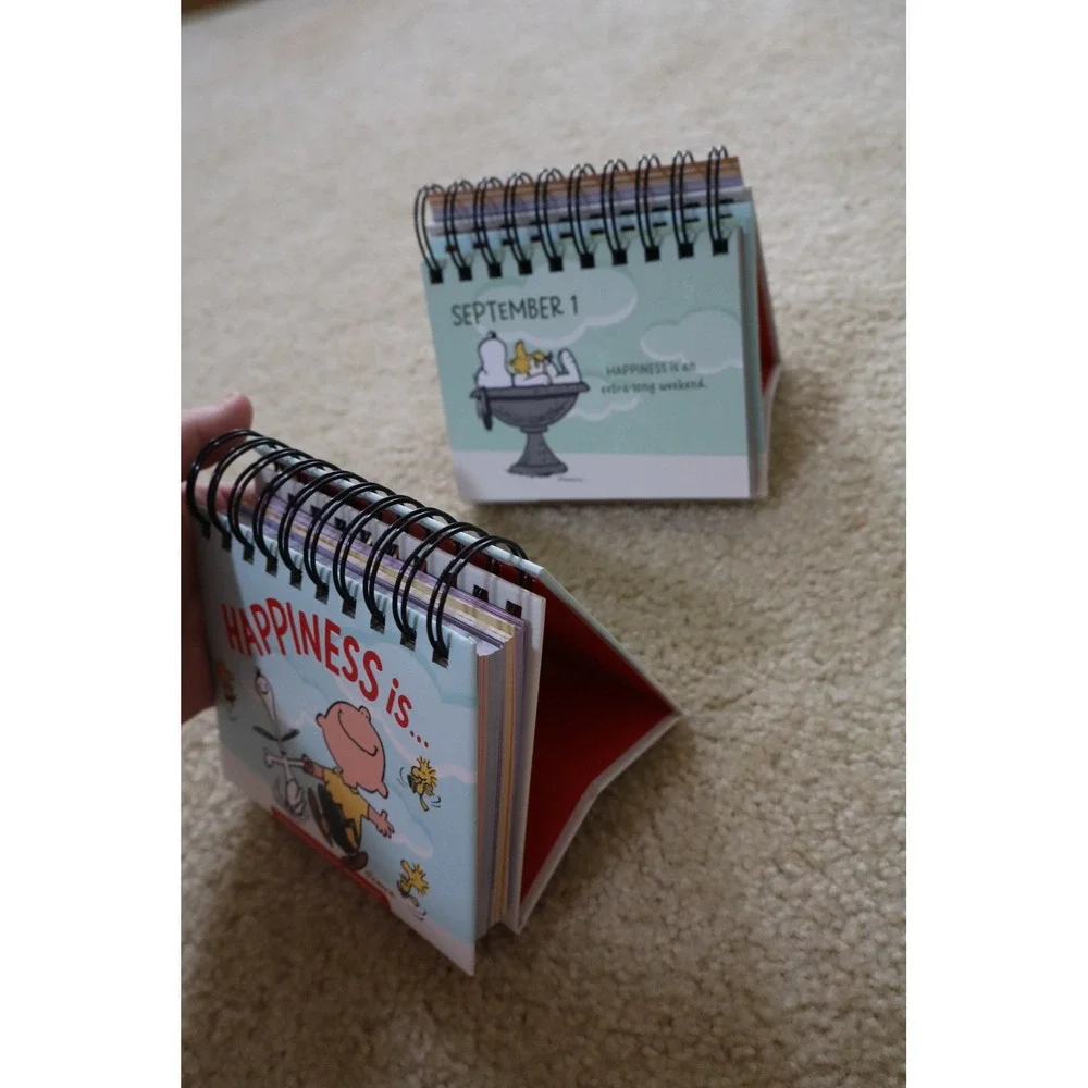 Vintage Peanuts DaySpring Perpetual Calendar OS Blue Charlie Brown Snoopy Flip